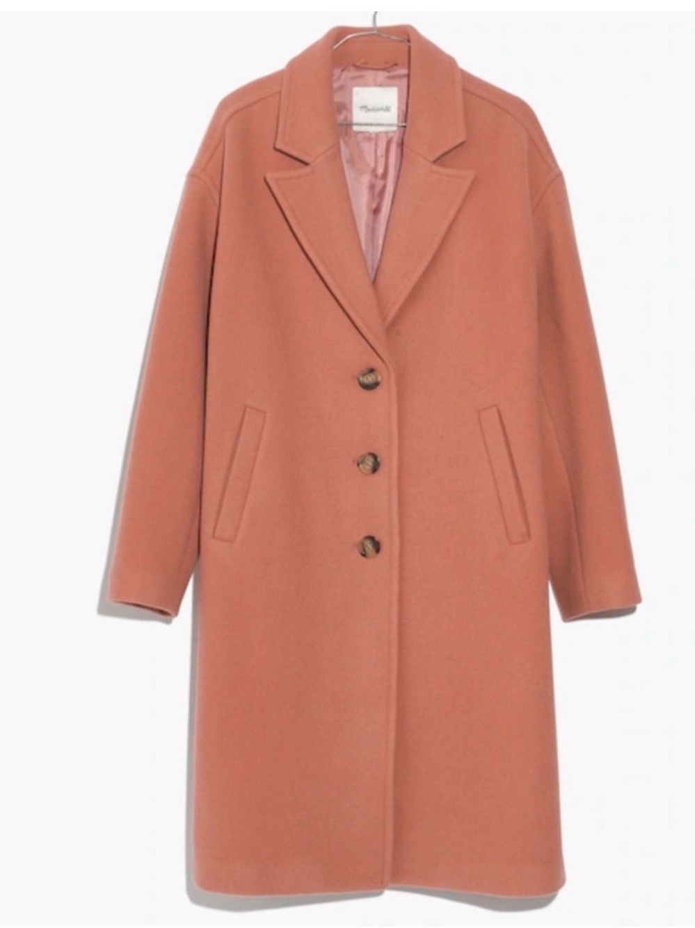 Madewell Bergen Cocoon Coat in Antique Coral